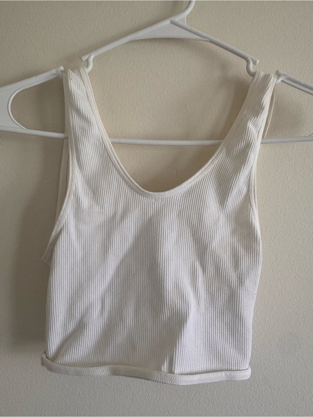 Reversible White Ribbed Tank Crop Top